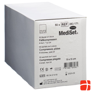 MediSet IVF Faltkompressen Typ 24 5x5 8 fach steril 50 x 5 Stk