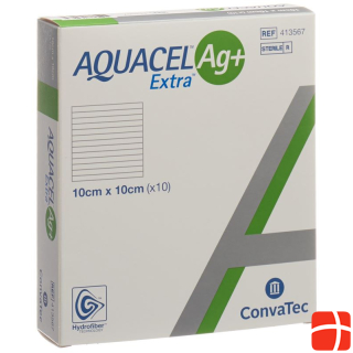 AQUACEL Ag+ Extra Kompresse 10x10cm 10 Stk