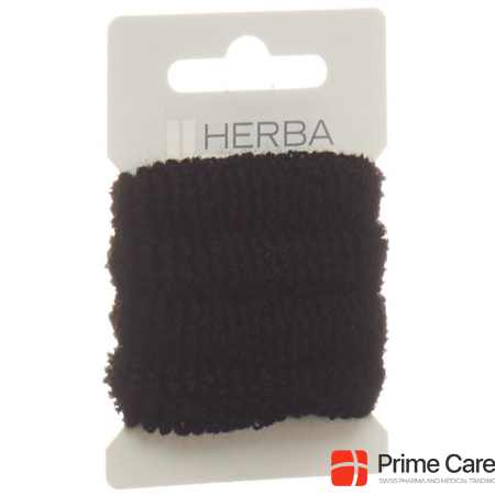 Herba hair tie 4cm terry black 4 pcs