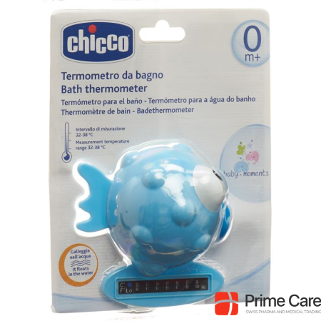 Chicco Bath Thermometer Globe Fish light blue 0m+