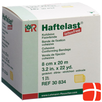 Haftelast latex free cohesive fixation bandage 8cmx20m yellow