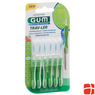 GUM SUNSTAR Proxabrush Trav-Ler ISO-Norm 3 1.1mm conic green 6 pcs.
