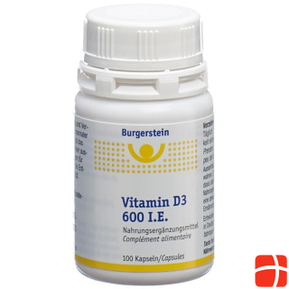 Burgerstein Vitamin D3 Caps 600 IU 100 Capsules