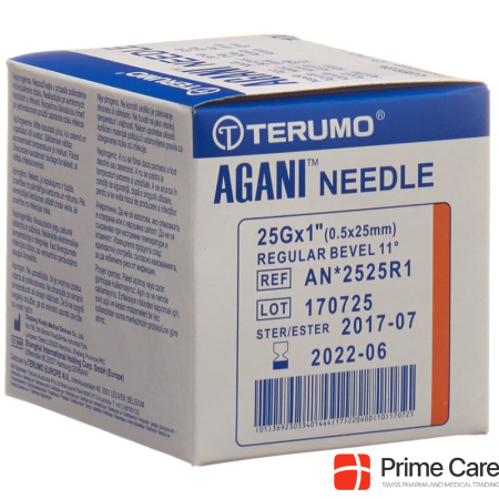 Terumo Agani Disposable Cannula 25G 0.5x25mm orange 100 pcs.