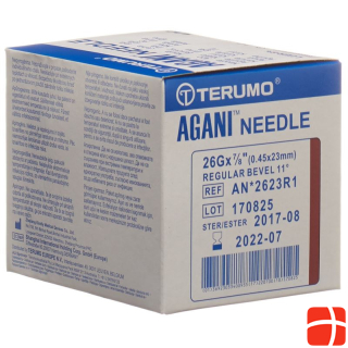 Terumo Agani Disposable Cannula 26G 0.45x23mm brown 100 pcs.