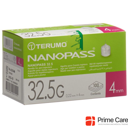 Terumo Pen Nadel NANOPASS 32.5G 0.22x4mm Kanüle für Injektions-P