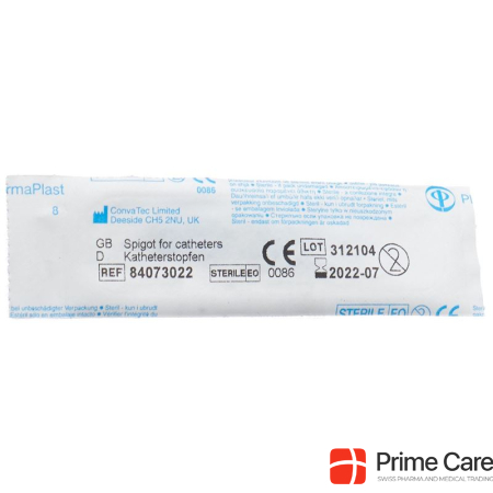 SPIGOT catheter plug 13mm light blue sterile