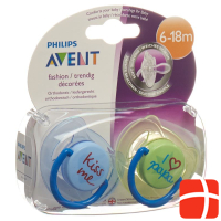 Avent Philips soother Ilove-Kiss 6-18 months Boy 2 pcs