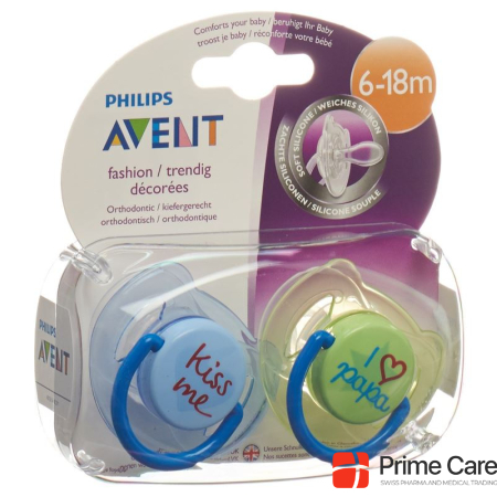 Avent Philips soother Ilove-Kiss 6-18 months Boy 2 pcs