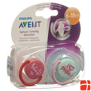 Avent Philips soother Ilove-Kiss 6-18 months Girl 2 pc
