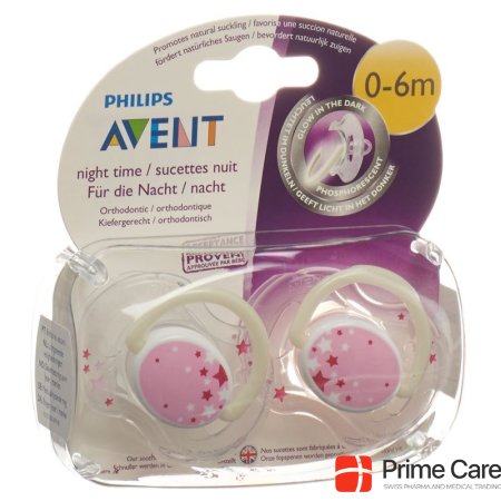 Avent Philips Soother Night 0-6 months pink 2 pcs