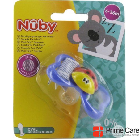 Nuby Nuggi Paci-Pals овальный силикон с набалдашниками 6-36 месяцев
