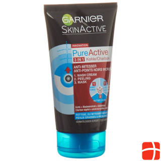 Garnier Pure Active 3in1 Charcoal Anti-Blackhead Tb 150 ml