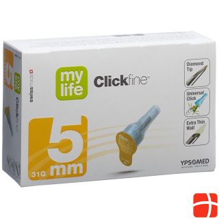 mylife Clickfine Pen needles 5mm 31G 100 pcs.