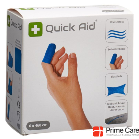 Quick Aid plaster 6x460cm latex blue roll