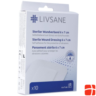 Livsane Sterile wound dressing 6x7cm 10 pcs