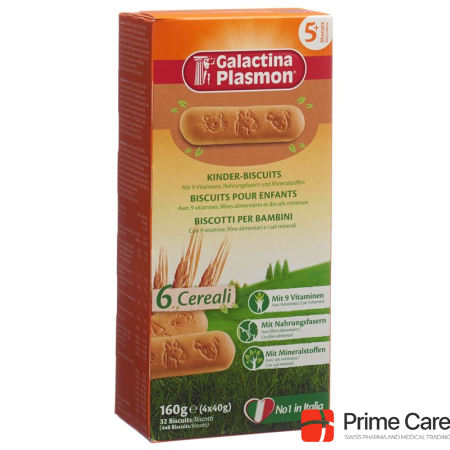 Galactina Plasmon 6 Cereali children biscuits 4 x 40 g