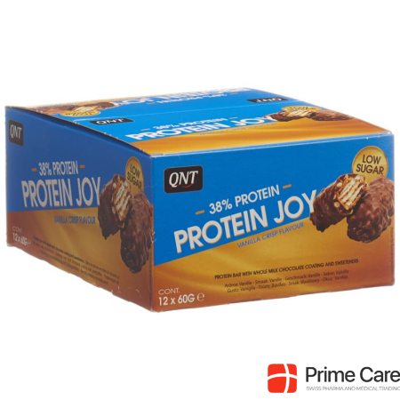 QNT 38% Protein Joy Bar Low Sugar Vanilla Crisp 12 x 60 g