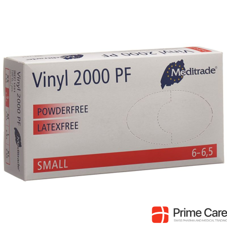 Meditrade Vinyl 2000 PF Untersuchungshandschuhe S puderfrei Box 