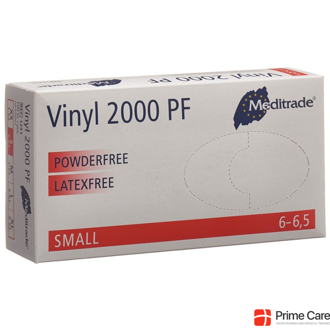 Meditrade Vinyl 2000 PF Examination Gloves S powder free Box 