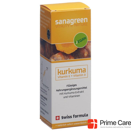 Turmeric Sanagreen micellated Curcuma longa extract Pip Fl 50 m