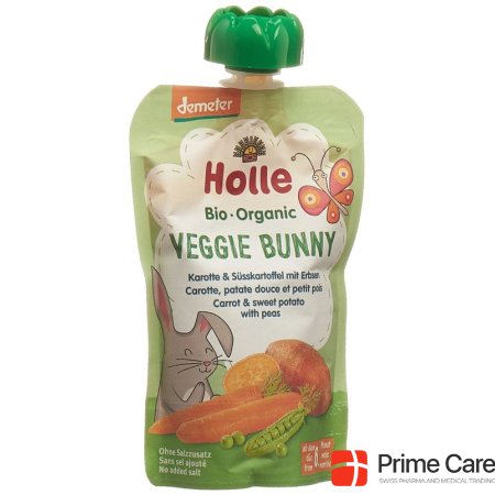 Holle Veggie Bunny - Pouchy carrot sweet potato peas 100 g