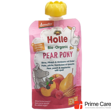 Holle Pear Pony - Pouchy pear peach & raspberry with dinke