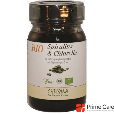 Chrisana Organic Spirulina & Chlorella Tabl Glass 250 Stk