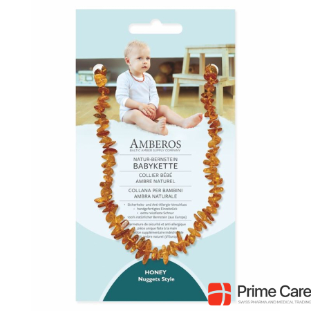 AMBEROS Nature Amber Necklace Baby Nuggets Honey