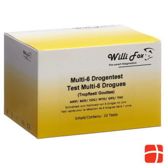 Willi Fox Drug Test Multi 6 наркотиков Тест капли мочи 10 шт.