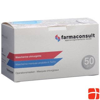 Farmaconsult одноразовая медицинская маска типа IIR синяя 50 шт.