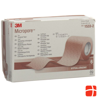 3M Micropore roll plaster without dispenser 50mmx9.14m skin colored