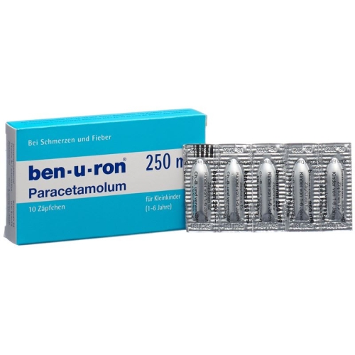 Ben-u-ron Supp 250 mg Child 10 pcs