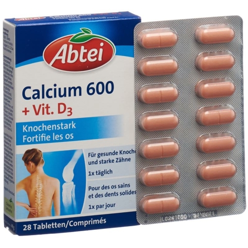 Abtei Calcium 600 + Vit D3 Tabletten 28 Stück buy online