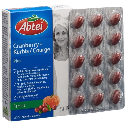 Abtei Cranberry + Kürbis Plus Kapseln 30 Stück buy online