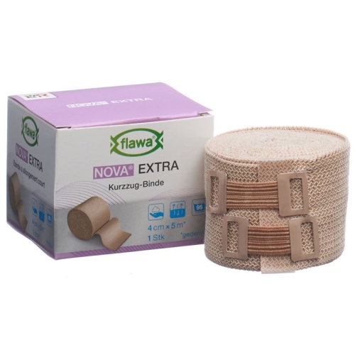 Flawa Nova Extra short stretch bandage 4cmx5m tan