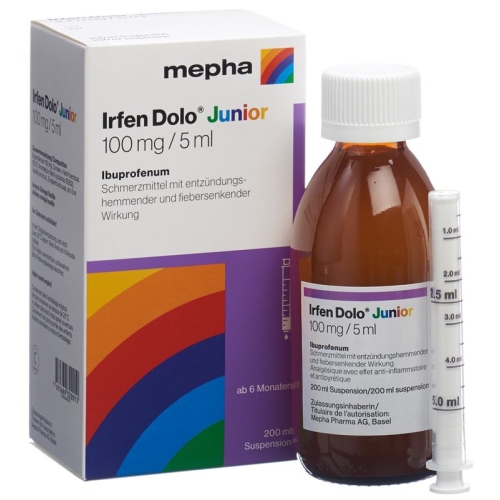 Irfen Dolo Junior Suspension 100mg/5ml Flasche 200ml buy online