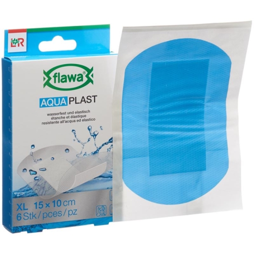 Flawa Aqua Plast Pflasterstrips Wasserfest 10x15cm 6 Stück buy online