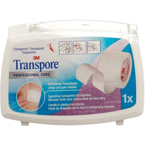 3M Transpore Fixierpflaster 25mm x 5m transparent buy online