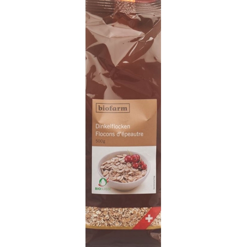 Biofarm Dinkelflocken Knospe Beutel 500g buy online