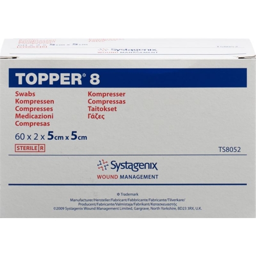 Topper 8 Einmal-Kompressen 5x5cm Steril 60 Beutel à 2 Stück buy online