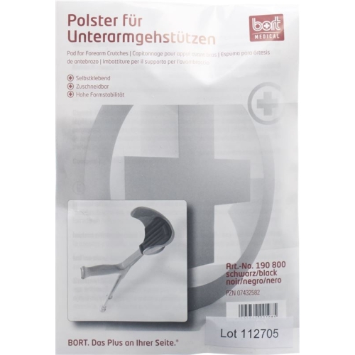 Bort Polster für Unterarmgehstütze Schwarz 1 Paa buy online