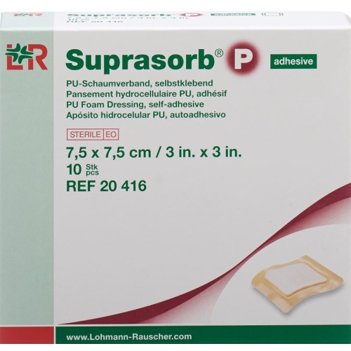 Suprasorb P Schaumverband 7.5x7.5cm Adhesiv 10 Stück buy online