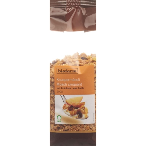 Biofarm Früchte Knusper Müesli Knospe Beutel 500g buy online