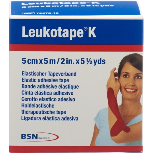 Leukotape K elastischer Tapeverband 5m x 5cm Rot buy online