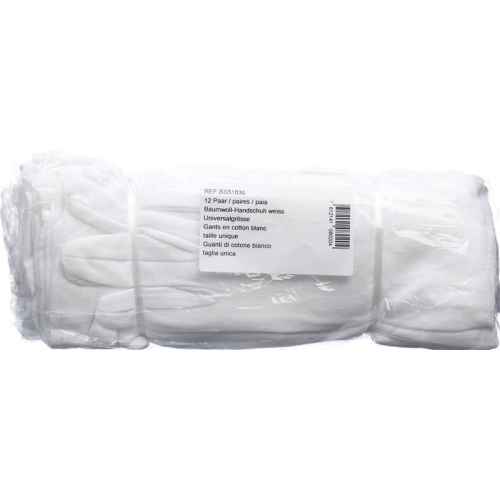 Salzmann cotton gloves white one size 12 pairs buy online