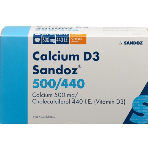 Calcium D3 Sandoz Kautabletten 500/440 Orange 120 Stück buy online