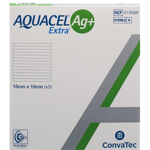 AQUACEL Ag + Extra compress 15x15cm 5 pcs