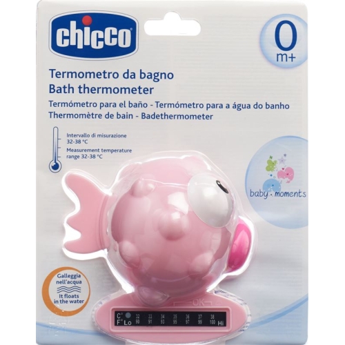 Chicco Bath Thermometer Globe Fish pink 0m +