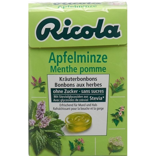 Ricola apple mint candy without sugar with stevia Box 50 g